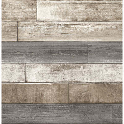 Image of A-Street Prints Reclaimed Weathered Plank Wallpaper - Grey