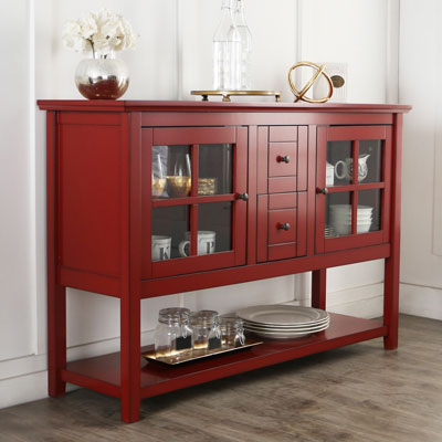 Image of Winmoor Home Transitional Console Buffet - Antique Red
