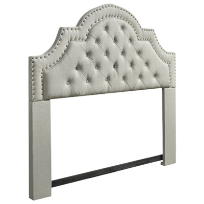 Contemporary Upholstered Headboard - Double/Queen - Light Grey