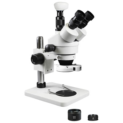 Walter Products 3.5x - 90x Trinocular Stereo Microscope with Built-in Camera (WP-1FZ-IFR07-5N)