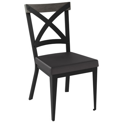 Image of Snyder Modern Dining Chair - Stone Dust/Mat Charcoal Black