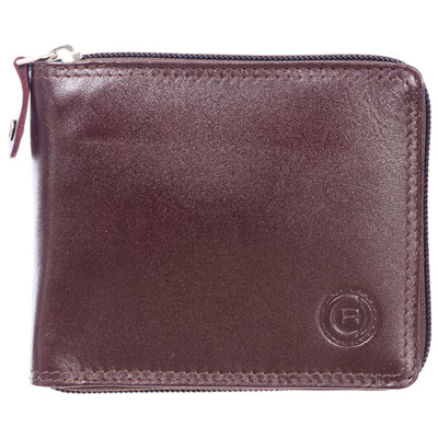 Image of Club Rochelier Traditional Leather Bi-fold Wallet - Mahogany (44300)