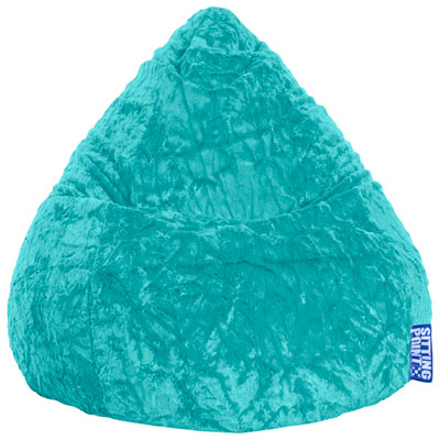 Image of Fluffy Contemporary Bean Bag Chair - Turquoise