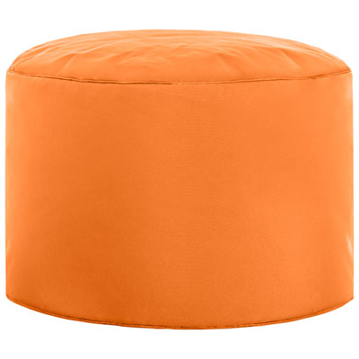 Image of Dotcom Brava Contemporary Polyester Pouf - Orange