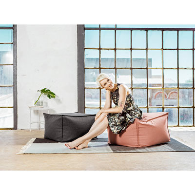 Image of Loft Felt Contemporary Bean Bag Chair - Salmon