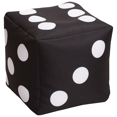 Image of Cube Dice Contemporary Bean Bag Chair - Black