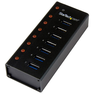 StarTech 7-Port USB 3.0 Hub with Wall-Mount Bracket (ST7300U3M)