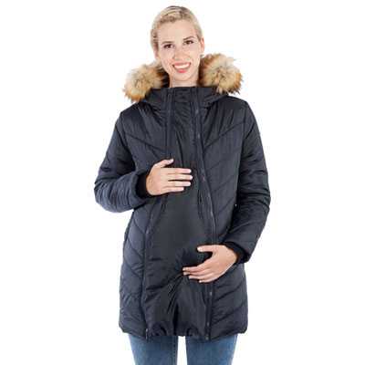 Image of Modern Eternity Lexie Quilted Maternity Puffer Coat - X-Small - Black