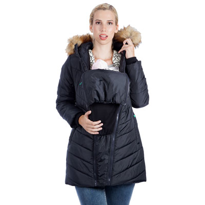 Image of Modern Eternity Lexie Quilted Maternity Puffer Coat - X-Large - Black
