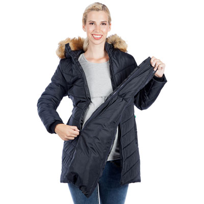 Modern Eternity Lexie Quilted Maternity Puffer Coat - X-Large