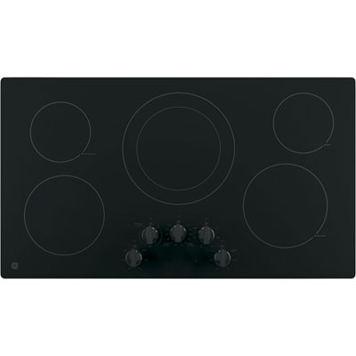 Image of GE 36   5-Element Electric Cooktop (JP3036DLBB) - Black on Black