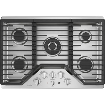 GE Profile 30" 5-Burner Gas Cooktop (PGP9030SLSS) - Stainless Steel GE Profile 30 inch gas stove cooktop