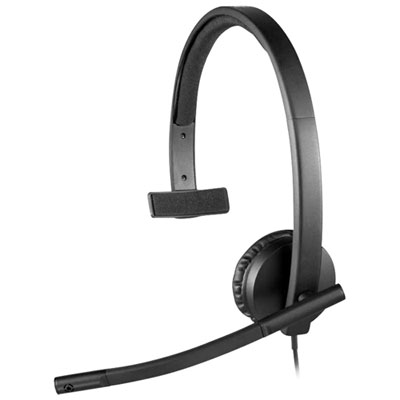 Logitech H570e Noise Cancelling On-Ear Monaural Headphones with Microphone - Black Love my headset