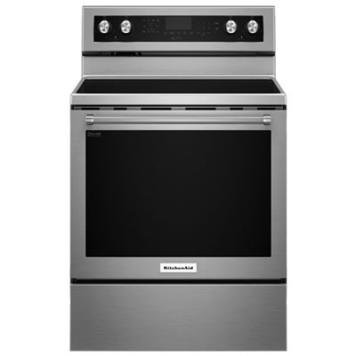 KitchenAid 30" Freestanding Smooth Top Electric Range - Stainless Steel - Open Box - Scratch & Dent [This review was collected as part of a promotion