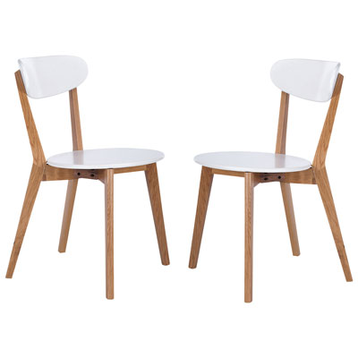 Image of My Home My Living Contemporary Side Chair - Set of 2 - White/Natural