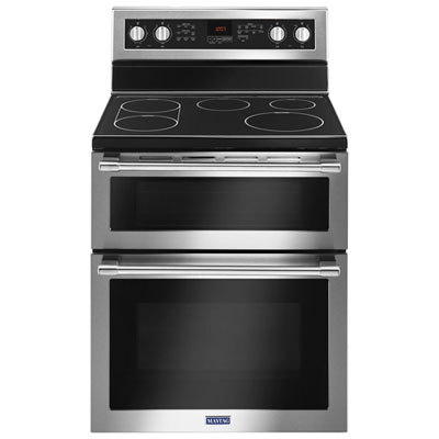Maytag 30" 6.7 Cu. Ft. Double Oven 5-Element Freestanding Electric Range (YMET8800FZ) - Stainless Double Oven