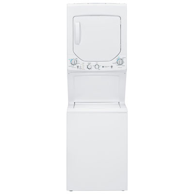 GE 2.6 Cu. Ft. Electric Washer & Dryer Laundry Centre (GUD24ESMMWW) - White Fits in a 24 inch space