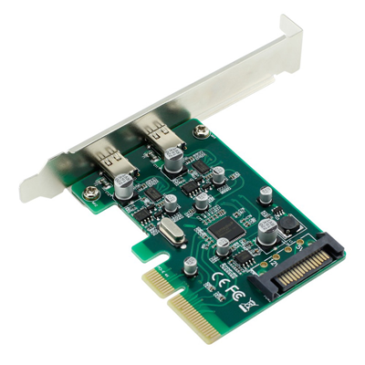 axGear USB Type C PCI-E Card 2 Port HUB USB-C PCIE Express