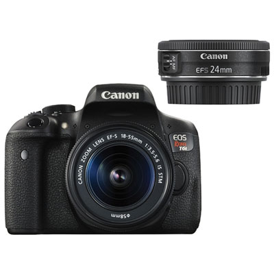 Canon EOS Rebel T6i DSLR Camera with 18-55mm/24mm Lenses