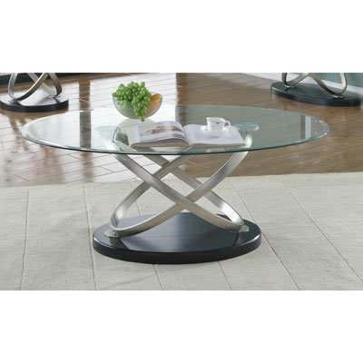 Chantal Contemporary Coffee Table - Silver/Clear