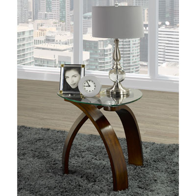 Teagan Contemporary End Table - Walnut