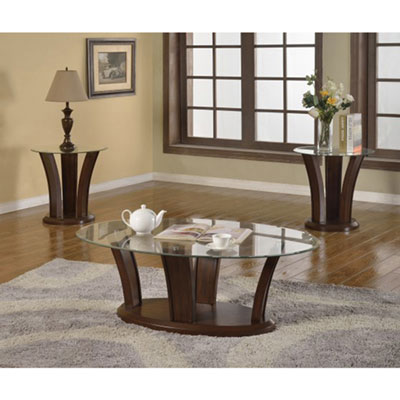 Brassex Ambrose Contemporary 3-Piece Table Set - Dark Walnut
