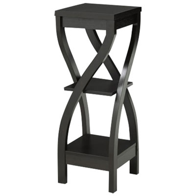 Brassex Contemporary Square Plant Stand with Shelves - Dark Cherry