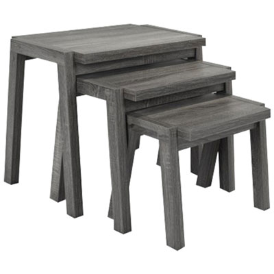 Brassex Contemporary 3-Piece Nesting Table Set - Grey