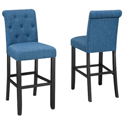 Soho Contemporary Bar Height Barstool - Set of 2 - Blue