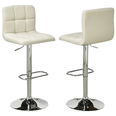 Contemporary Adjustable Height Barstool - Set of 2 - Beige