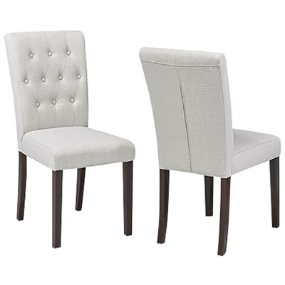 Contemporary Fabric Dining Chair - Set of 2 - Beige
