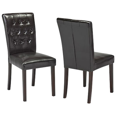 Contemporary Fabric Dining Chair - Set of 2 - Espresso