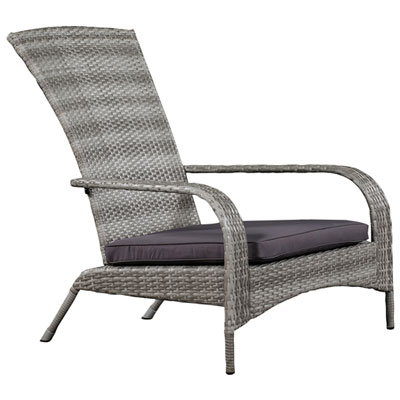 Image of Traditional Resin Wicker Adirondack Chair - Grey