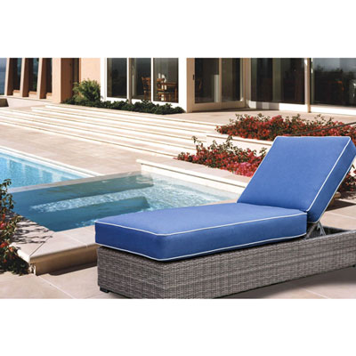 Image of Majorca Sunbrella Powder Coated Aluminum Patio Chaise Lounge - Indigo Blue