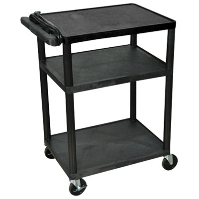 Luxor 34"H AV Cart with Three Shelves (LP34E-B)