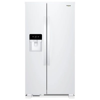 Whirlpool 36" 24.5 Cu. Ft. Side-By-Side Refrigerator w/ Ice & Water Dispenser (WRS335SDHW) - White 