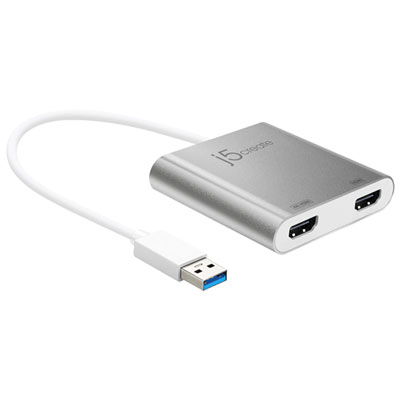 J5 USB 3.0 to Dual 4K HDMI Multi-Monitor Adapter (JUA365) mac mini