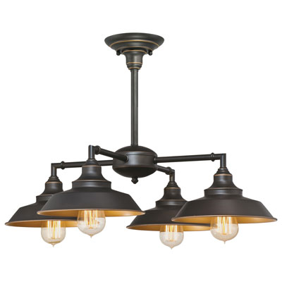 Image of Iron Hill Rustic Country 4-Light Chandelier - Bronze