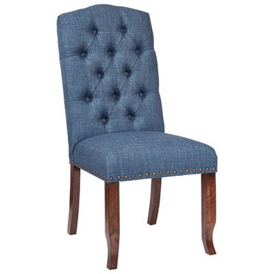 Image of Jessica Traditional Fabric Dining Chair - Navy