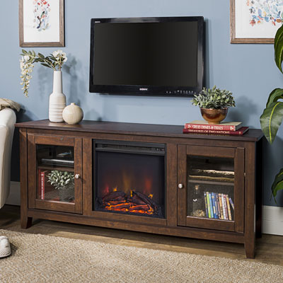 Image of Winmoor Home Transitional 60   Fireplace TV Stand - Brown