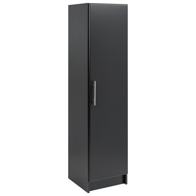 "Elite Home Storage 65"" 2-Shelf Wood Cabinet with Door - Black"