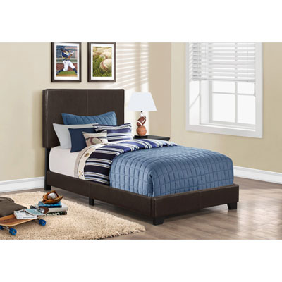 Image of Monarch Contemporary Platform Bed - Twin - Brown