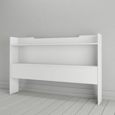 Image of Nexera Contemporary Bookcase Headboard - Queen - White