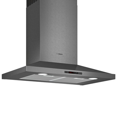 Bosch 30" Island Mount Range Hood (HCP80641UC) - Black Stainless Steel Sleek and modern