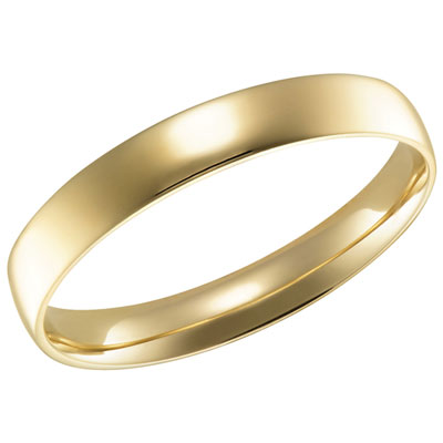 3mm Comfort Fit Wedding Ring Band in 14KT Yellow Gold - Size 9