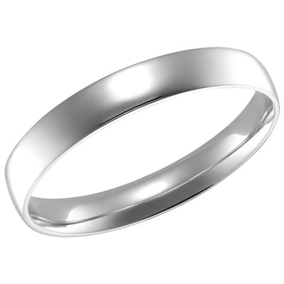 3mm Comfort Fit Wedding Ring Band in 14KT White Gold - Size 7