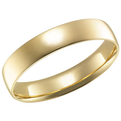 4mm Comfort Fit Wedding Ring Band in 14KT Yellow Gold - Size 10