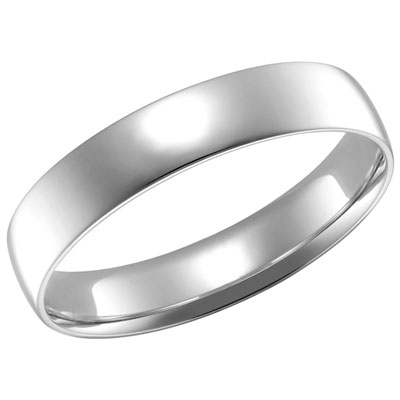 Image of 4mm Comfort Fit Wedding Ring Band in 14KT White Gold - Size 8