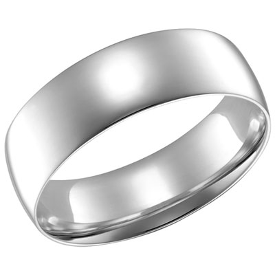 Image of 6mm Comfort Fit Wedding Ring Band in 14KT White Gold - Size 9