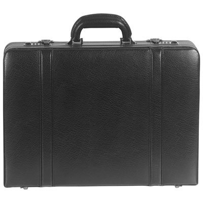 Image of Mancini Business Leather Attache Case - Black (86460)
